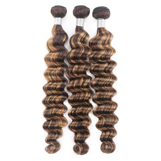 Wholesale Virgin 100% Human Hair Bundles Cuticle Aligned Raw Brazilian Human Hair Extension P4-27 Piano Hair Bundles