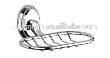 Contemporary stylish bathroom wall fitting accessories chrome plating metal soap basket
