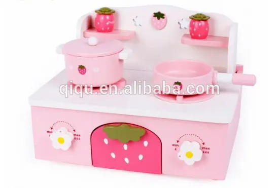 2015 New Kid mother garden Strawberry Pretend Kitchen Set Wooden Mini Kitchen Toy QQ-TH003