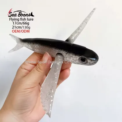 Wholesale 17cm 66g & 21cm 127g Saltwater Trolling Lures - Flying Fish Lure Soft Plastic Swim Baits