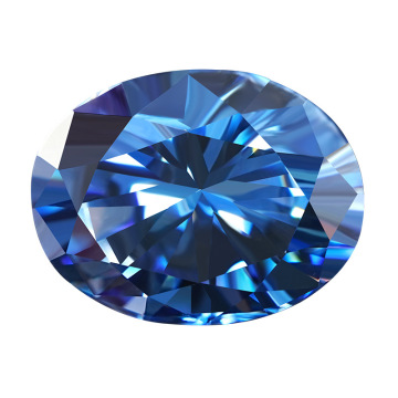 High-Quality Dark Blue Oval Moissanite Stone for Ladies Ring