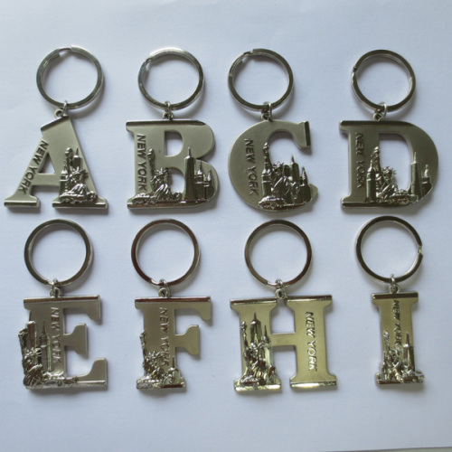 New York Alphabet Key Chain Zinc Alloy Statue of Liberty Keychain Letter Keychain