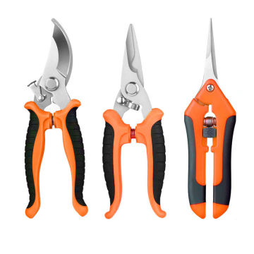 3-piece gardening shears set - orange