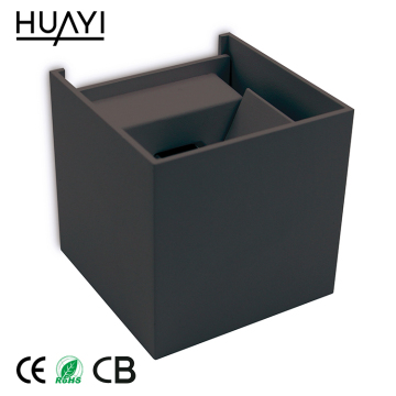 HUAYI Waterproof IP65 Black Up and Down Lighting Modern Design 6W Outdoor Wall Washer Lamp LED Wall Light