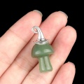 Green Aventurine Mushroom Wizard Cap Pendant for Making Jewlery 15X20mm Stone Halloween Charms