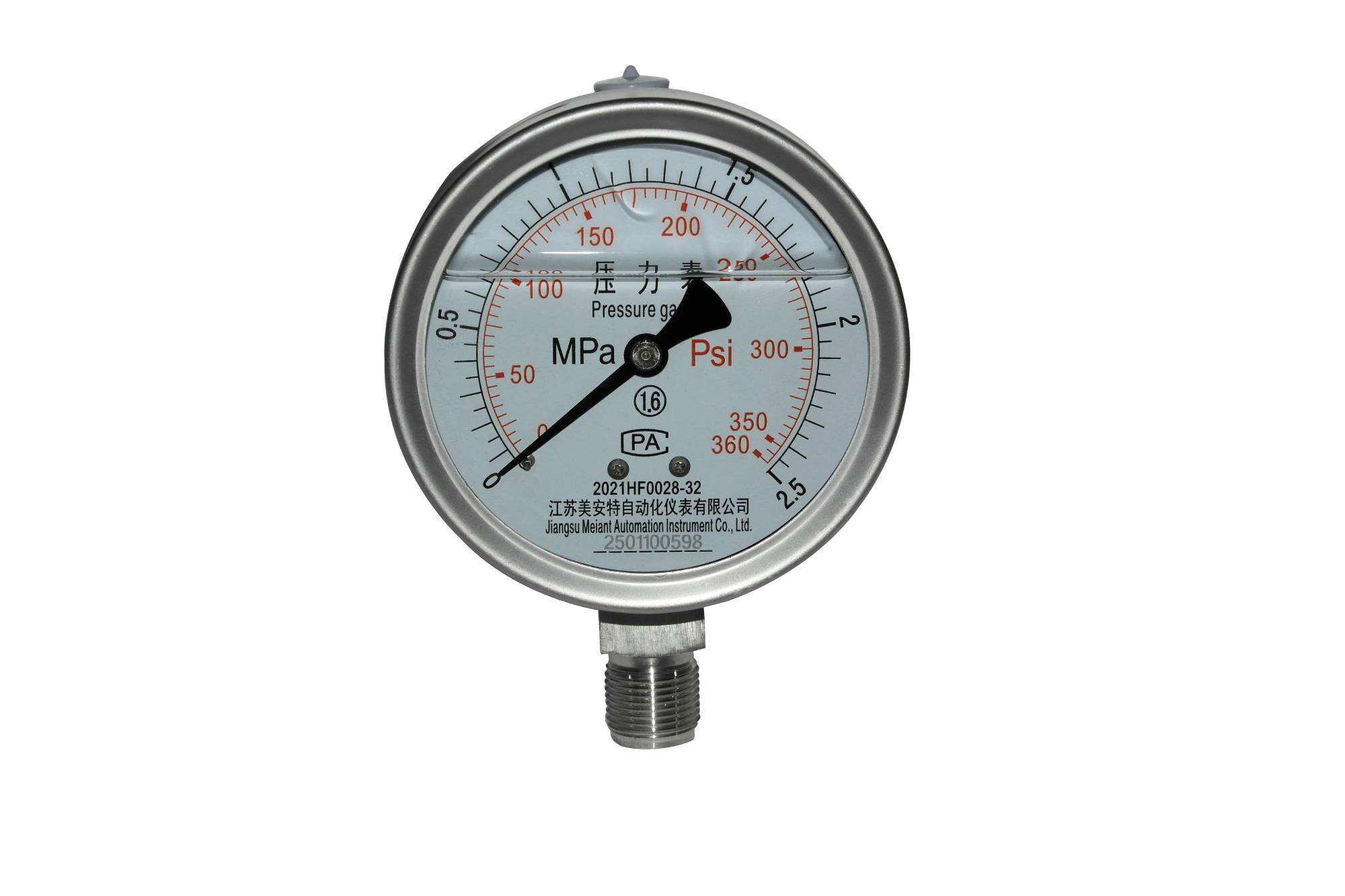 Stainless steel pressure gauge