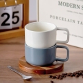 Nordic cappuccino kahve fincanı ve tabak latte çay bardağı 12 adet seramik 250ml porselen kahve kupası