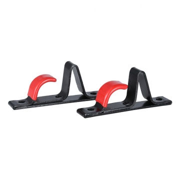 Gancio anello della mostra per negozio di ruote da 91x15x36 mm - finitura nera in acciaio con copertura rossa