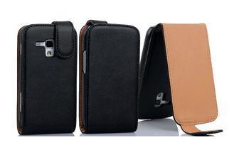 Vertical PU Samsung Phone Leather Cases Cover with Plain We