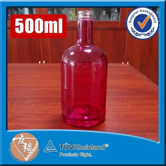 Unique Boston Round 500ml Transparent Rosy Glass Diffuser Bottle