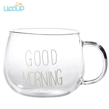 Glass Pot Belly Mugs Brief Style Transparent Breakfast Cup High Temperature Resistance Creative Coffee Milk Tea Yogurt Oat Mugs