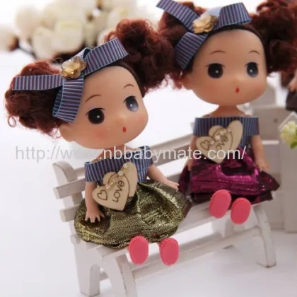 12cm Heart Stripe Dress Plastic Confused Doll 