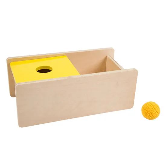 Sliding Top Wooden Box: An Educational Toy for Montessori and Sensory Learning with Imbucare Discs for Developing Basic Life Skills