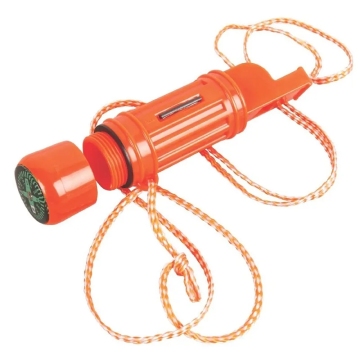 5-en-1 Sound Shappement Whistle: outil de survie avec la boussole et la pierre de silex