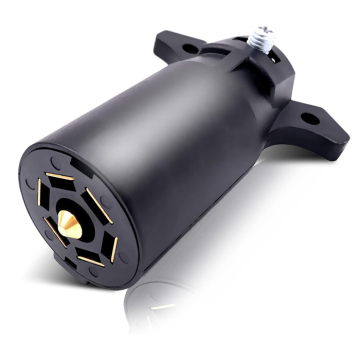 American Standard Black Plastic 7-Way Flat Blade Trailer End Connector Plug