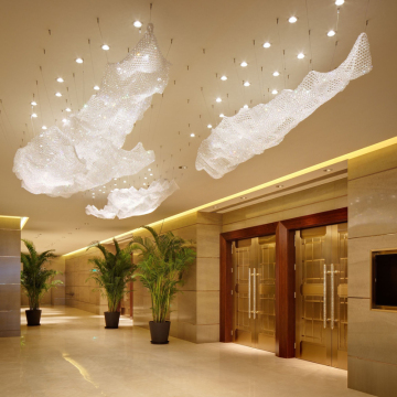 Candelier Hotel Hotel Mewah LED LED Chandeliers: Pencahayaan siling mewah yang besar