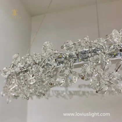 Custom k9 crystal inlaid disc shape chandeliers hotel lobby banquet hall custom chandeliers