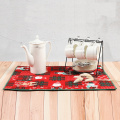 Printed Christmas series dish drying mat for kitchen