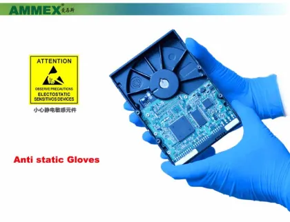 AMMEX disposable Anti static gloves for phone Circuit Boards Repair