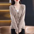 All wool ladies' new knitted cardigan