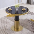 Hotel Bedroom Furniture Modern Shape 2 Pcs Set Marble Top Metal Leg Center Table Coffee Table Set