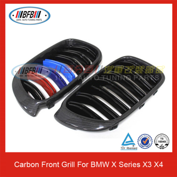 FOR BMW X3 X4 Carbon Fiber Front Grills F25 F26 Car Front Grille Kidney