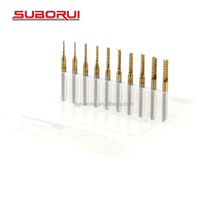 SUBORUI 10-Piece Titanium Dremel Burrs Cutting Tool Kit