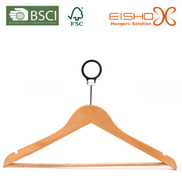 Solid White Wood Hanger with Anti-Thief