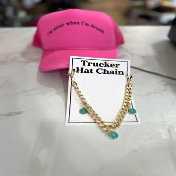 2024 Summer Custom Western Trucker Hat Charm Chains - Turquoise