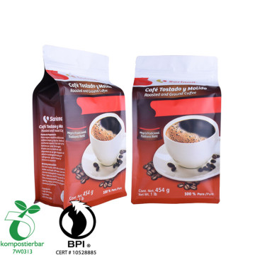 Hot sale biodedradable Square Bottom Coffee bag with Zipper and Valve