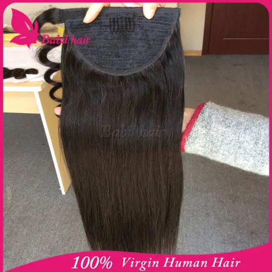 Wholesale cheap price 100% unprocessed virgin remy human hair drawstring ponytail