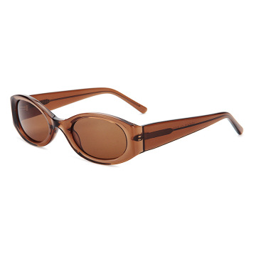 Women Retro Oval Acetate Sunglasses with UV400 Protection