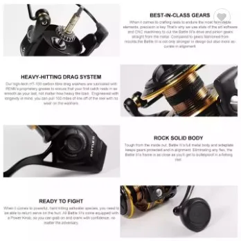 Penn Battle III CNC Handle Saltwater Spinning Reel 30lb/13.6kg Drag 3000/4000/5000/6000/8000