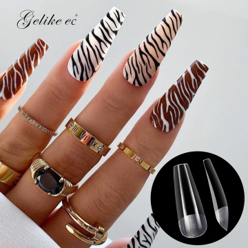 Kit OEM Custom Private Label Gel Mild Biling Kit - 552pcs/Box Long Coffin Gelly TIPS Press -On Nails