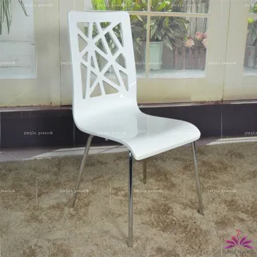 Plywood dining chair with metal leg