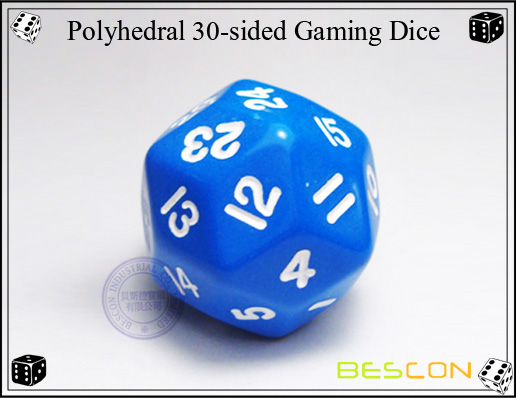 Jumbo Polyhedral RPG 6-Dice Set ~24 to 32mm Tall Blank White 