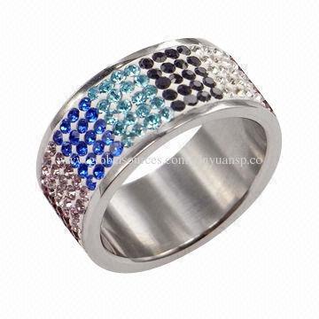 Fashion Crystal Stainless Steel Ring