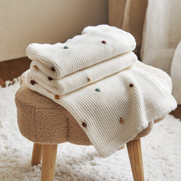 Luxury Mewah Korea Luxury Chunky Knit Rajut untuk Bayi dan Anak -anak dengan Bobbles