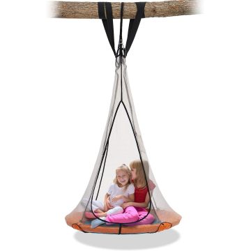 SkyBound 39 Inch Tree Swing Saucer Swing Orange/Blue