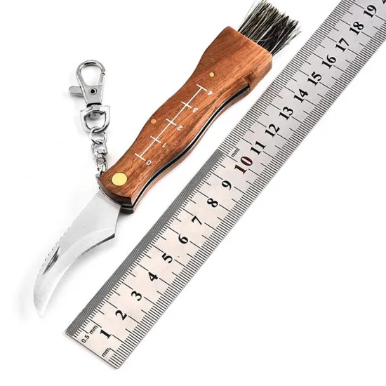 OEM Supported 3cr13 Steel Blade Folding Pocket Knife with Brush Wood Handle for Gardening, Hunting, and Mushroom Picking