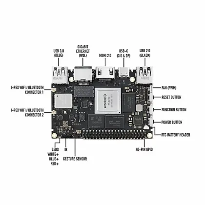 Khadas Edge-V Pro RK3399: 4G DDR4 + 32GB EMMC5.1 Single Board Computer
