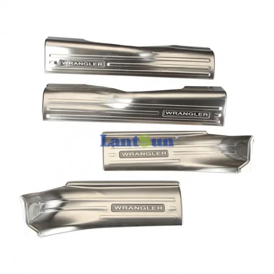 Lantsun Silver Door Sill Scuff Plates for Jeep JL/Wrangler - JL1039-S