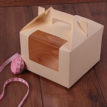 Paper Box with Handle and Window for Cake