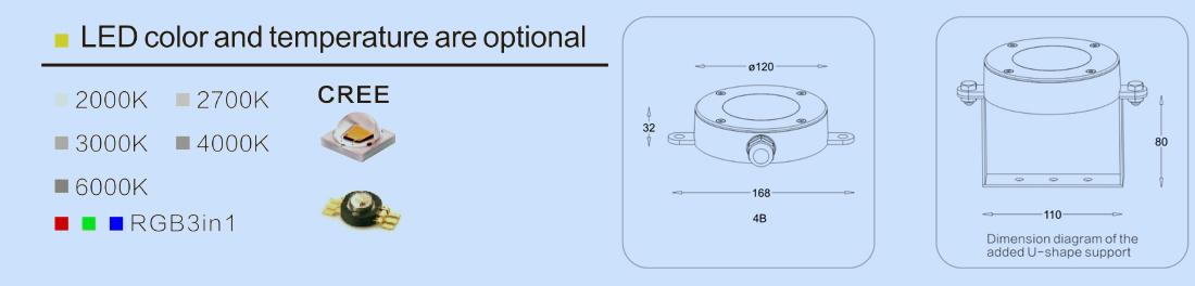 120mm 18watt ip68 fountain light 