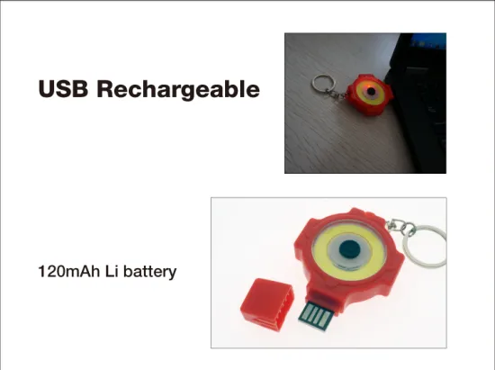 Creative COB LED Flashlight Light 3-Mode Mini Lamp Key Chain Ring Keychain PVC Lamp Torch rechargeable cob keychain led light