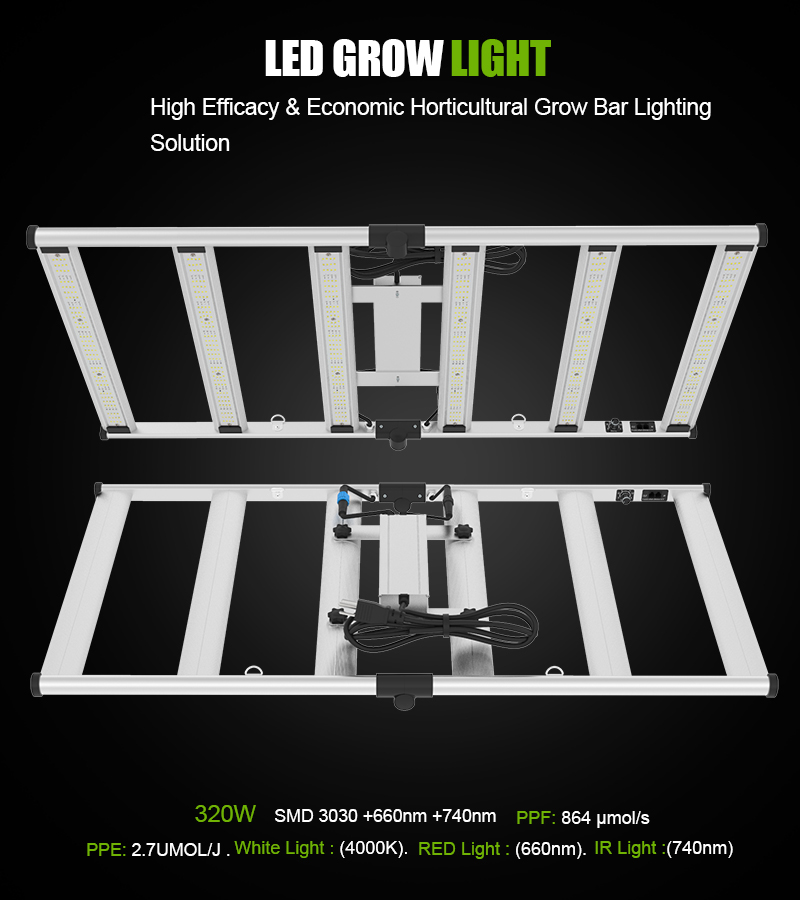 AGLEX 320W LM301b Dobrável Grow Light Full Spectrm