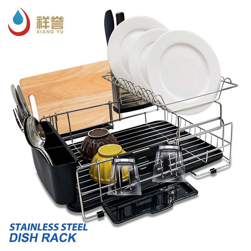 Alimentos grau 2Tier Dish Secying Rack Kitchen Organizer