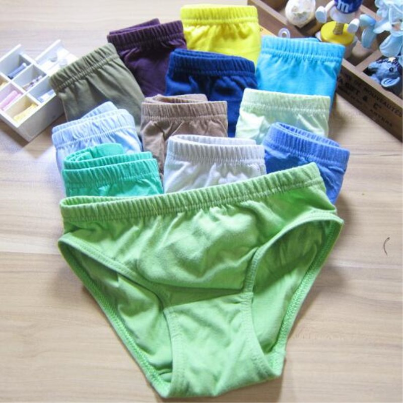 18pcs/Lot Solid Color Panties Boys Kids Briefs Underwear Children Shorts Panties 1-12Y