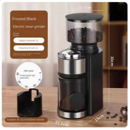 Professional Italian Electric Coffee Bean Grinder with Adjustable Thickness, 110V/220V Compatibility - New Model