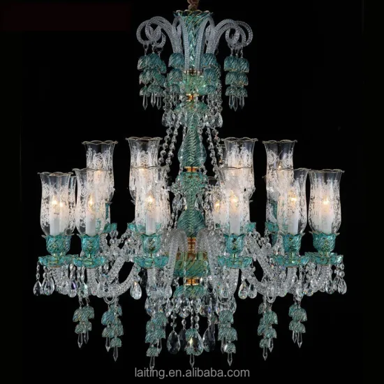African-Themed 28-Head Green Crystal Chandelier for Home, Villa, and Restaurant